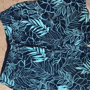 Nautica Blue Floral Swim Trunks